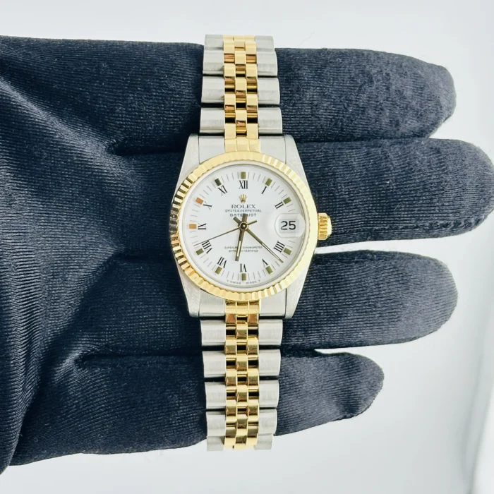 Rolex Datejust White Roman Dial on D-Link Jubilee Bracelet Ref. 68273 - Image 2