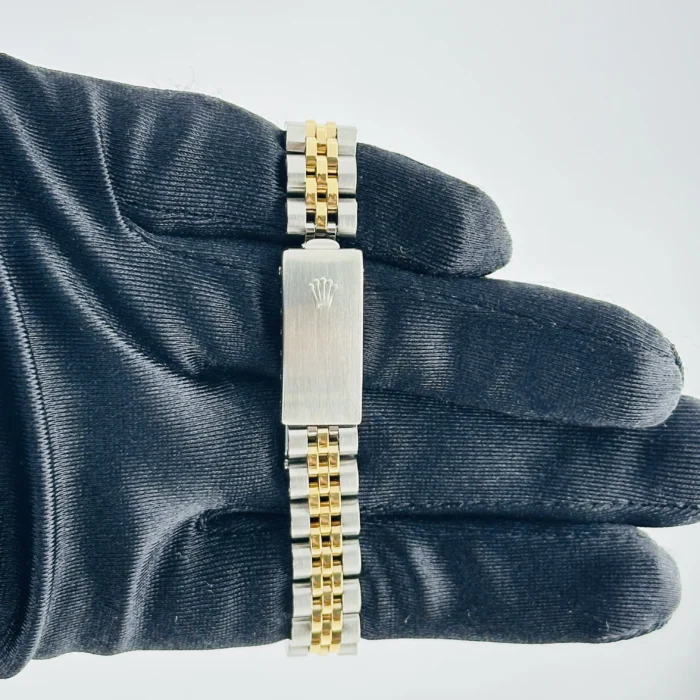 Rolex Datejust Lady Champagne Stick Dial on D-Link Jubilee Ref. 69173 with Papers 1989 - Image 4