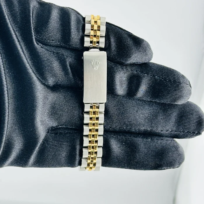 Rolex Datejust Lady Champagne Stick Dial on D-Link Jubilee Ref. 69173 with Papers 1996 - Image 4