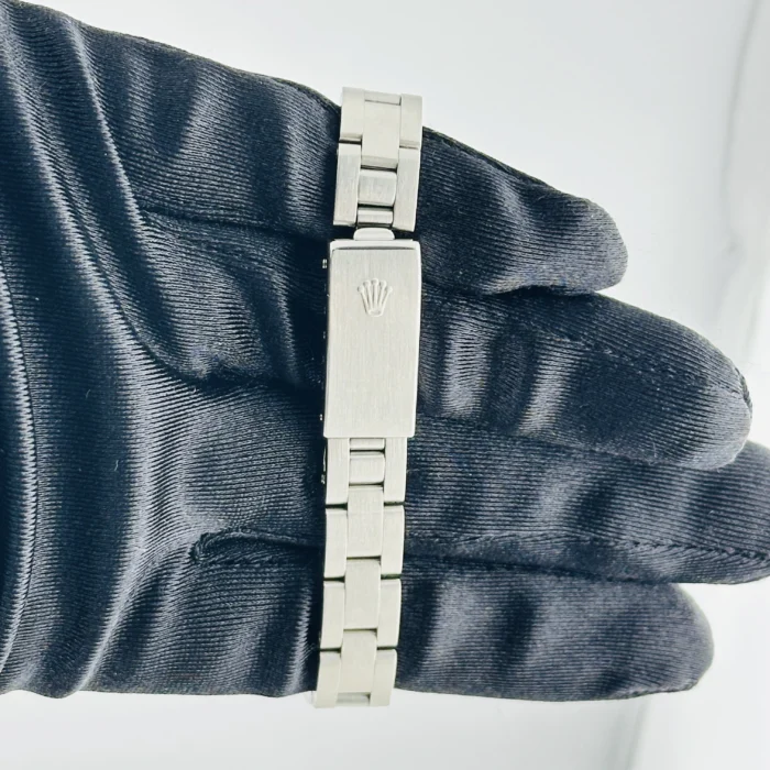 Rolex Oyster Perpetual Silver Stick Dial on Oyster Bracelet Ref. 76080 with Papers 2000 - Image 4