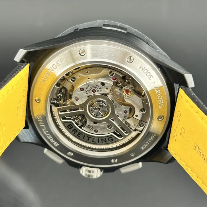 Breitling Avenger B01 Chronograph Yellow / Arabic Numerals Dial on Leather Strap Ref. SB0147101I1X2 with Card 2026 - Image 4