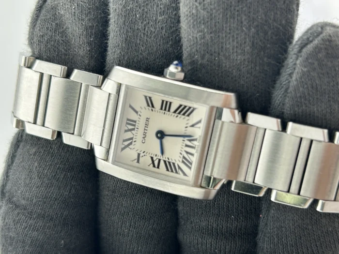 Cartier Tank Francaise Small White Roman Dial on Stainless Steel Ref. 2384 / W51008Q3 - Image 3