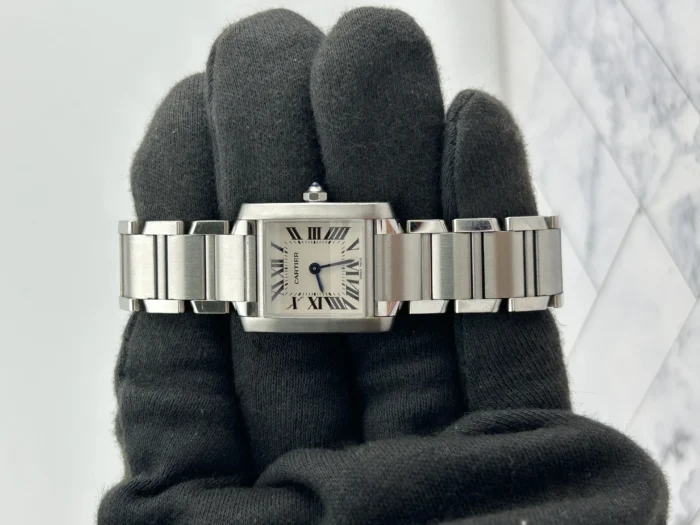 Cartier Tank Francaise Small White Roman Dial on Stainless Steel Ref. 2384 / W51008Q3 - Image 2