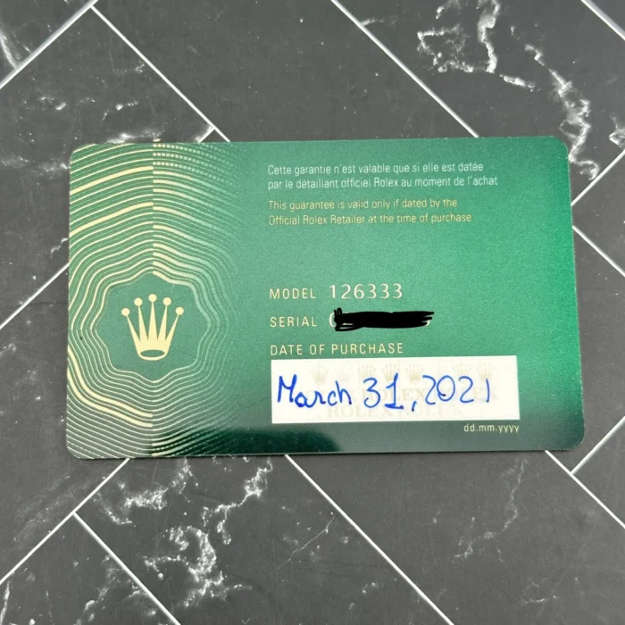 Rolex Datejust Silver Index Dial on Oyster Bracelet Ref. 126333 with New Style Card (green) 2021 - Image 7