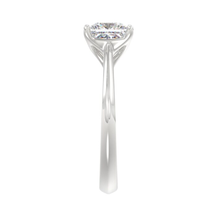 LADIES SOLITAIRE RING 2 1/2CT PRINCESS DIAMOND 14K WHITE GOLD - Image 4