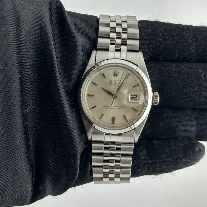 Rolex Datejust Silver Stick Dial on D-Link Jubilee Bracelet Ref. 1603 - Image 2