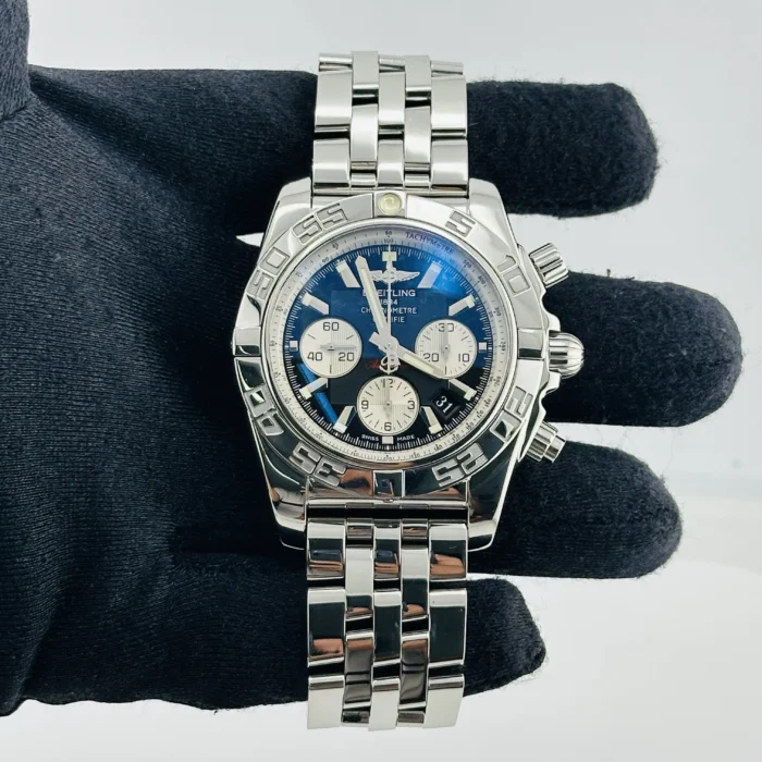 Breitling Chronomat Onyx Black Dial on Stainless Steel Bracelet Ref. AB0110 with Card 2018 - Image 2