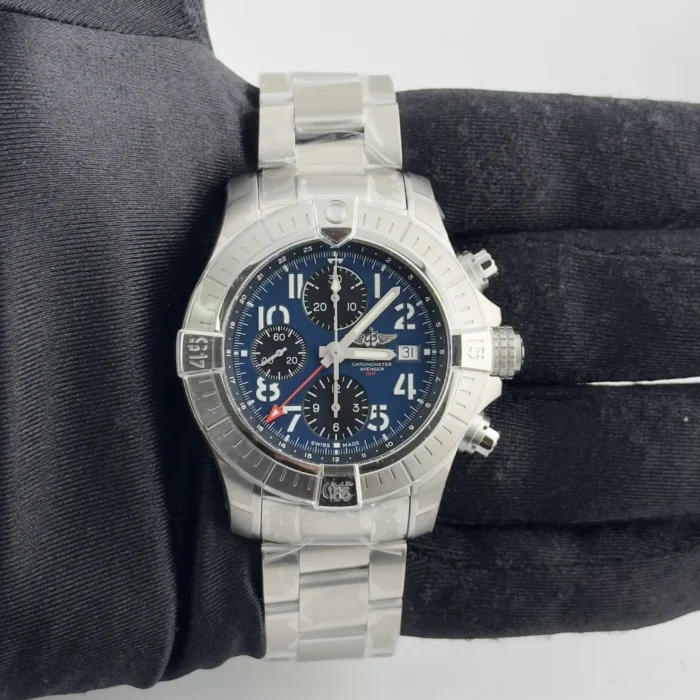 Breitling Avenger Chronograph GMT Blue Arabic Chronograph Dial on Brushed Ref. A24315 with Card 2023 - Image 2