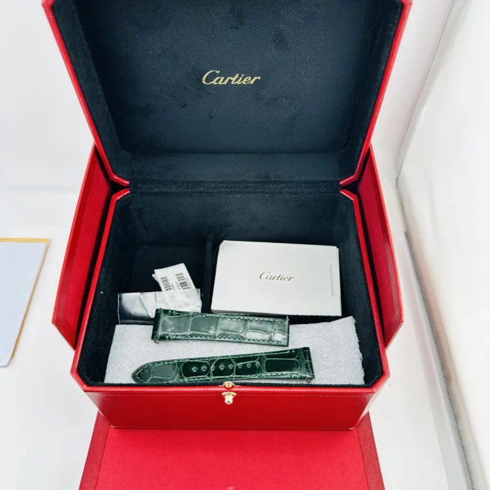Cartier Santos de Cartier Medium Green Dial on Stainless Steel Bracelet Ref. 4075/WSSA0061 with Card 2024 - Image 8