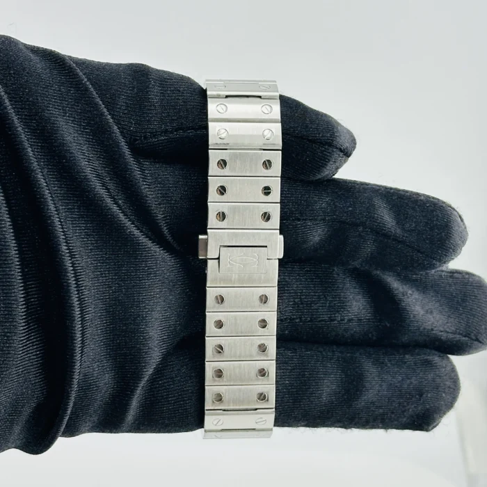 Cartier Santos de Cartier Medium Green Dial on Stainless Steel Bracelet Ref. 4075/WSSA0061 with Card 2024 - Image 4
