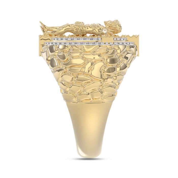 MEN'S RING 0.50CT ROUND DIAMOND 10K YELLOW GOLD - Image 3