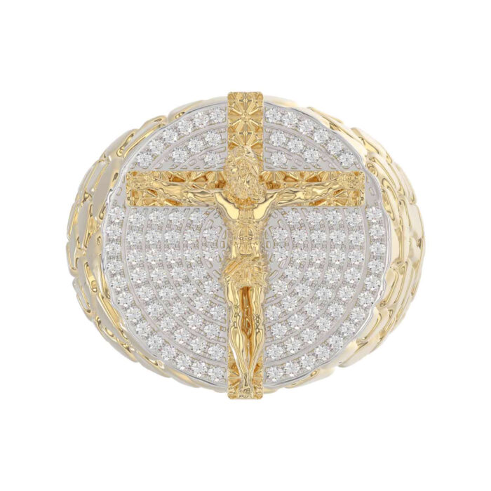 MEN'S RING 0.50CT ROUND DIAMOND 10K YELLOW GOLD - Image 5