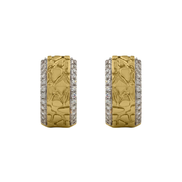 LADIES EARRINGS 0.33CT ROUND DIAMOND 10K YELLOW GOLD - Image 2