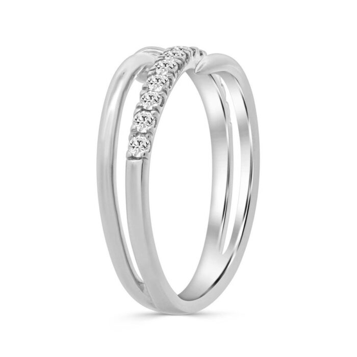Women�S 14K White Gold Round Diamond Ring 0.33CT Elegant Fashion Diamond Ring - Image 3