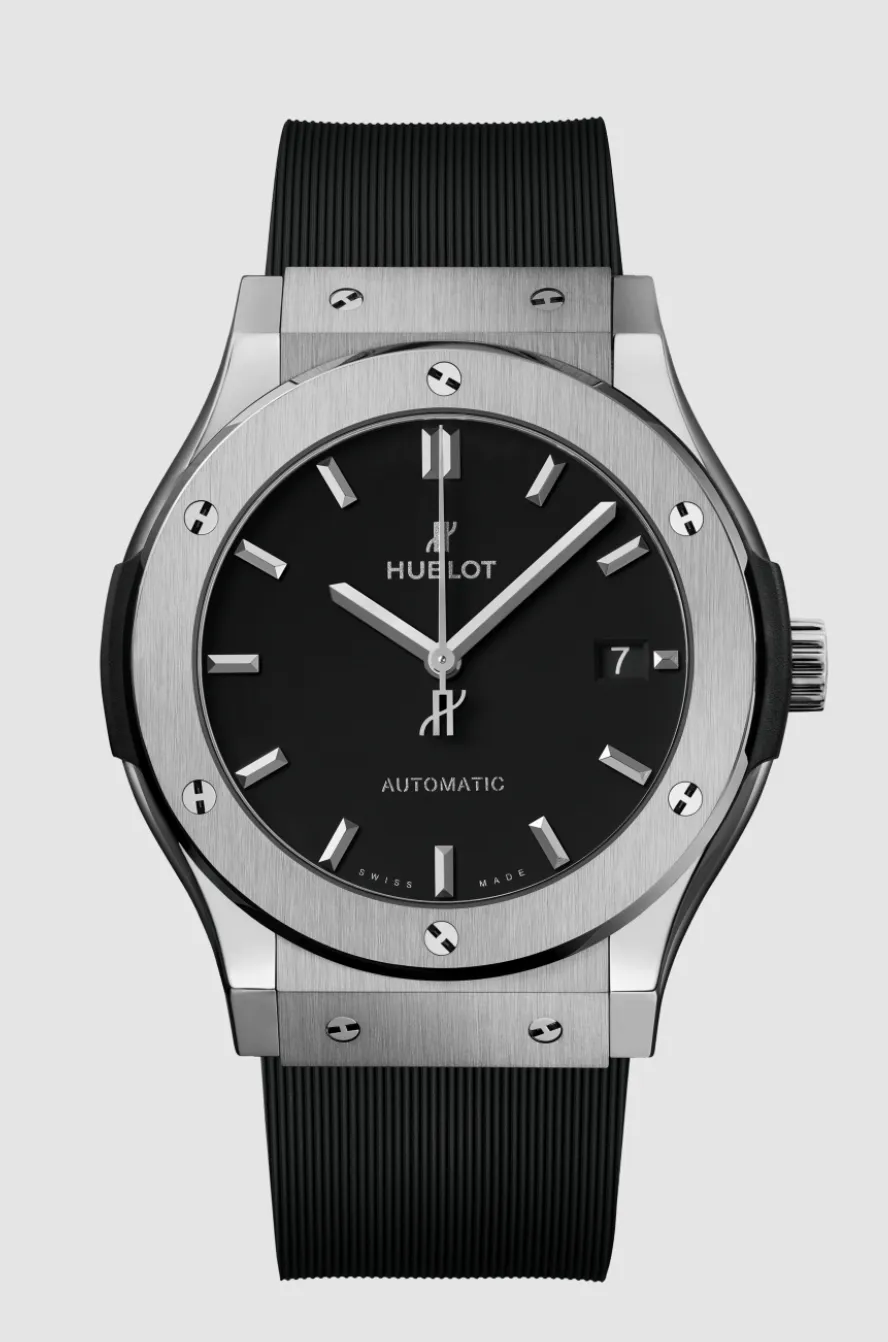 20828411_7ab80k2w9wpgzxzdwfgkt7mvgjtj.webp Hublot Classic Fusion Black Dial on Rubber Strap Ref. 582.NX.1170.RX.1704 with Card - Image 1