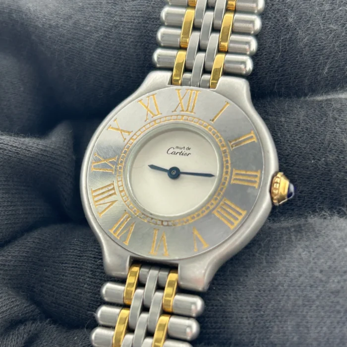 Cartier 21 Must de Cartier Silver Dial on Stainless Steel & Yellow Gold Ref. 1340 - Image 2