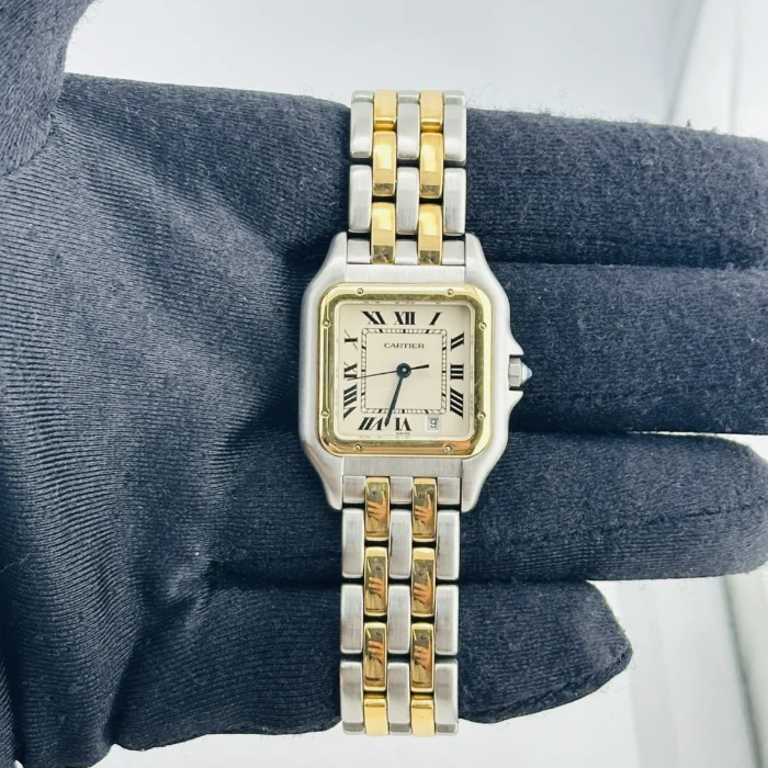 Cartier Panthere Midsize Ivory Roman Dial on 2-Tone Bracelet Ref. 183949 - Image 2