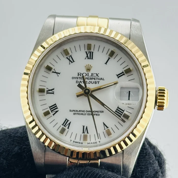 Rolex Datejust White Roman Dial on D-Link Jubilee Bracelet Ref. 68273 - Image 3