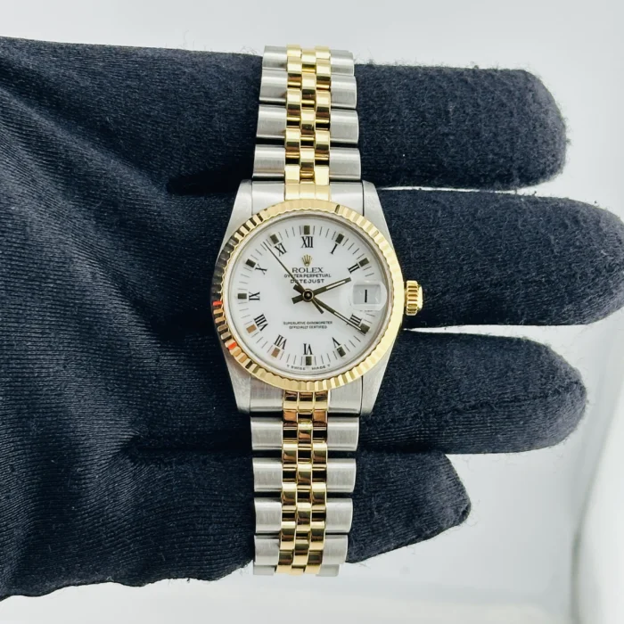 Rolex Datejust White Roman Dial on D-Link Jubilee Bracelet Ref. 68273 - Image 2