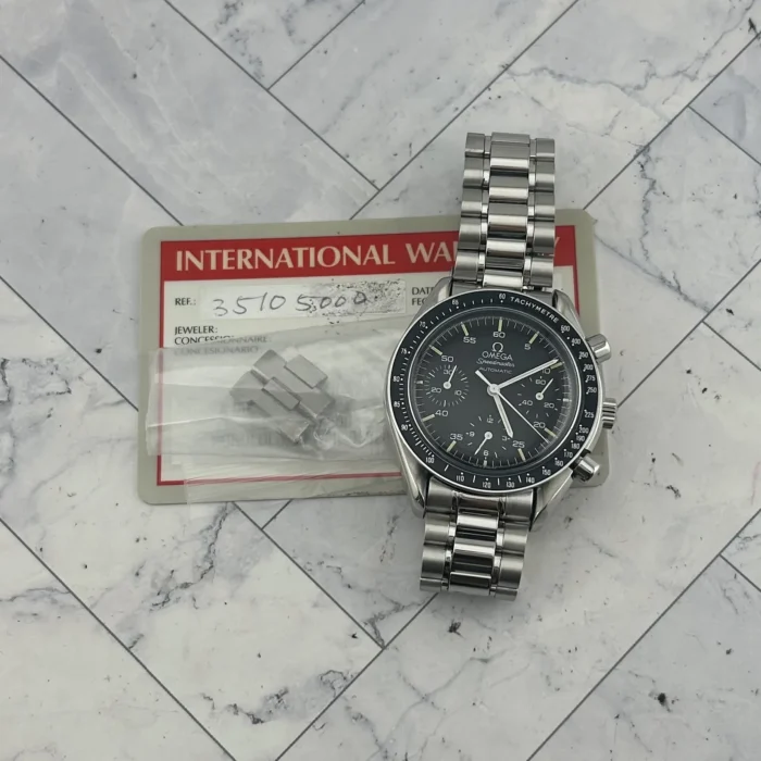 Omega Speedmaster Reduced Black Dial on Stainless Steel Ref. 3510.5 with Card 1992 - Image 7