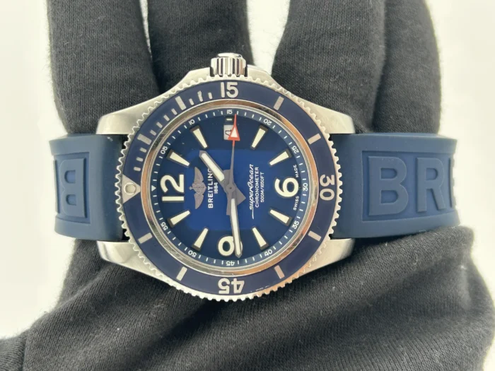 Breitling Superocean Automatic Blue Dial on Rubber & Steel Ref. A17366 with Card - Image 2