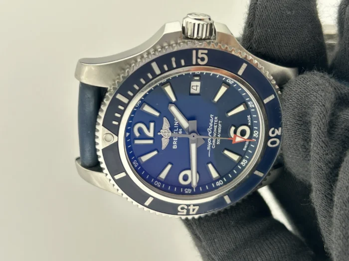 Breitling Superocean Automatic Blue Dial on Rubber & Steel Ref. A17366 with Card - Image 3