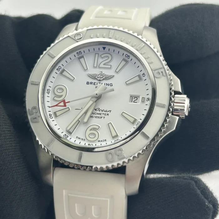 Breitling Superocean White Dial on Rubber Band Ref. A17366 with Card - Image 3