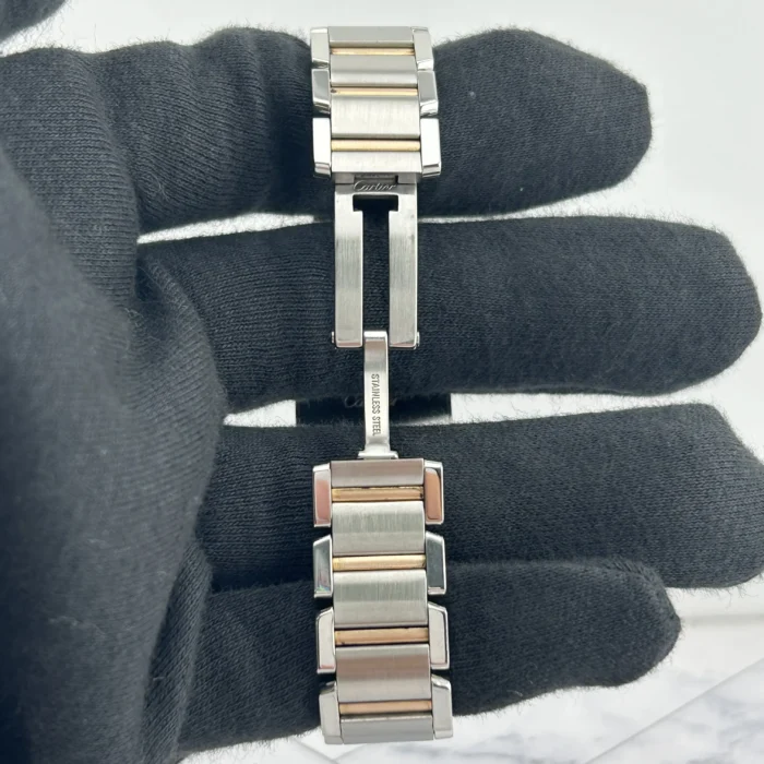 Cartier Tank Francaise Pink MOP / Roman Numerals Dial on 2-Tone Ref. 2384/W51027Q4 - Image 3