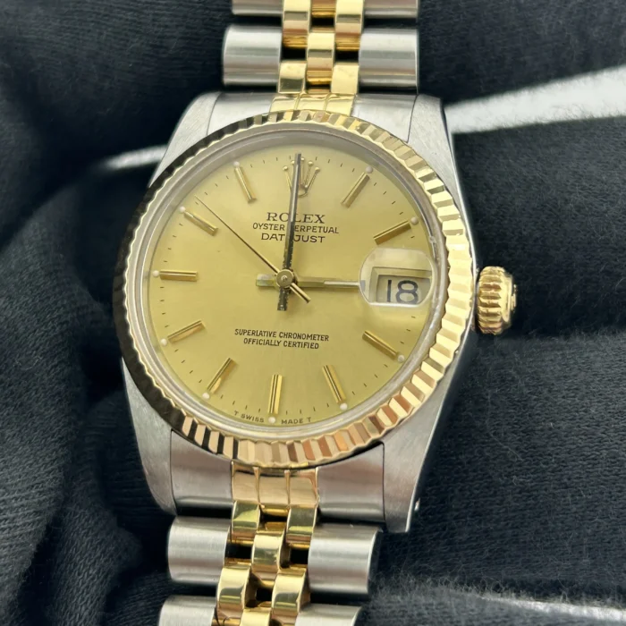 Rolex Datejust Champagne Stick Dial on D-Link Jubilee Bracelet Ref. 68273 - Image 3