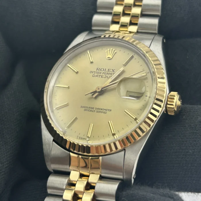 Rolex Datejust Champagne Stick Dial on D-Link Jubilee Ref. 16013 - Image 3