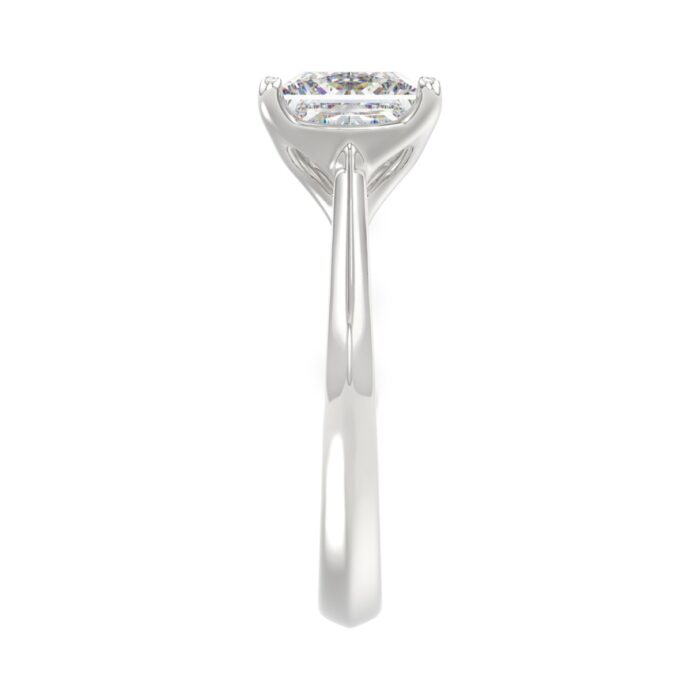 LADIES SOLITAIRE RING 3CT PRINCESS DIAMOND 14K WHITE GOLD - Image 4