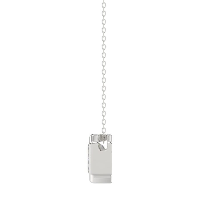 LADIES SOLITAIRE PENDANT 2CT EMERALD DIAMOND 14K WHITE GOLD - Image 2