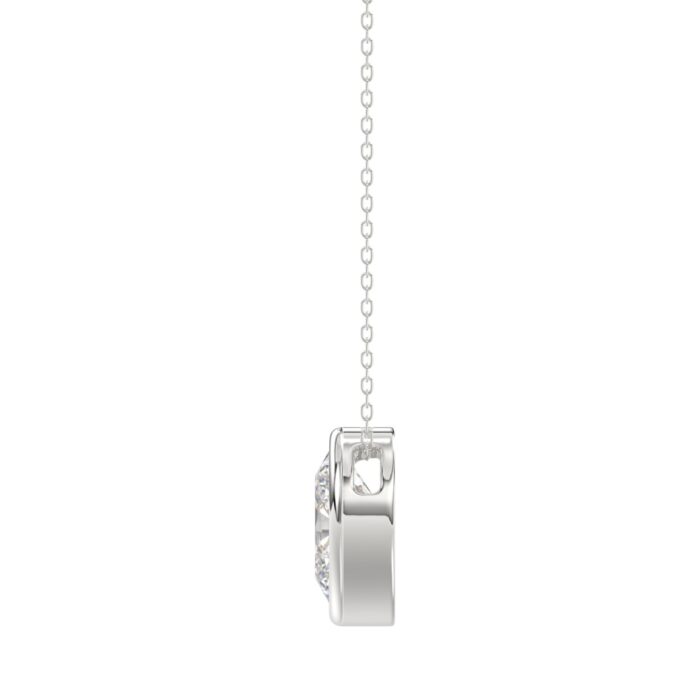 LADIES SOLITAIRE PENDANT 2CT OVAL DIAMOND 14K WHITE GOLD - Image 2