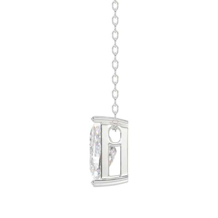 14K WHITE GOLD 1 5/8CT FANCY CUT ALPHABET DIAMOND LADIES PENDANT WITH CHAIN - Image 2
