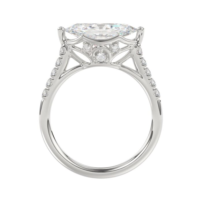 14K WHITE GOLD 3 1/2CT ROUND/MARQUISE DIAMOND LADIES BRIDAL SET (CENTER STONE MARQUISE DIAMOND 2.00CT) - Image 2