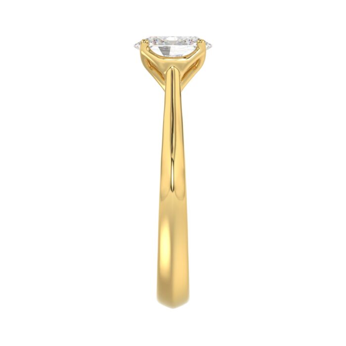 LADIES SOLITAIRE RING 1CT OVAL DIAMOND 14K YELLOW GOLD - Image 4