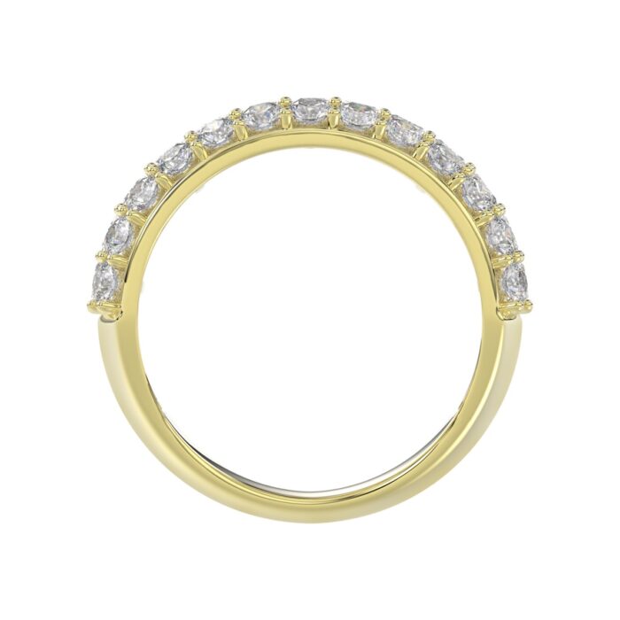 14K YELLOW GOLD 2 1/2CT ROUND/EMERALD DIAMOND LADIES BAND - Image 2