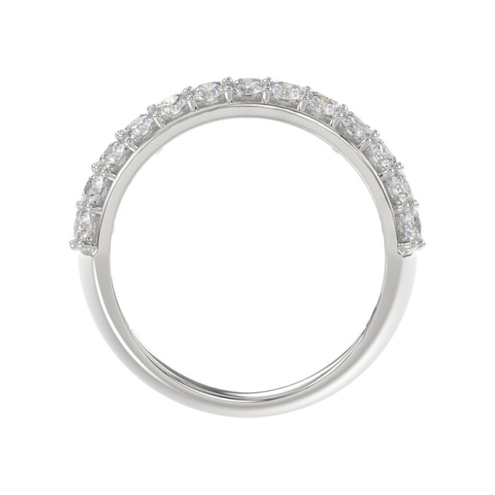 14K WHITE GOLD 2 1/2CT ROUND/EMERALD DIAMOND LADIES BAND - Image 2