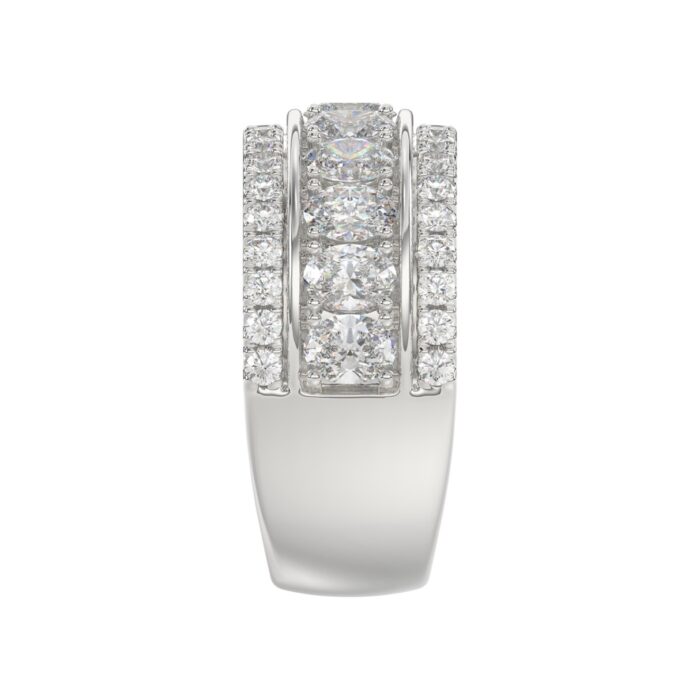 14K WHITE GOLD 2 1/4CT ROUND/OVAL DIAMOND LADIES BAND - Image 3