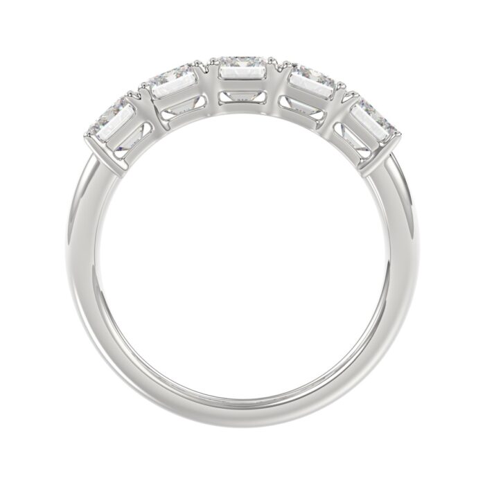 14K WHITE GOLD 2.00CT EMERALD DIAMOND LADIES BAND - Image 2