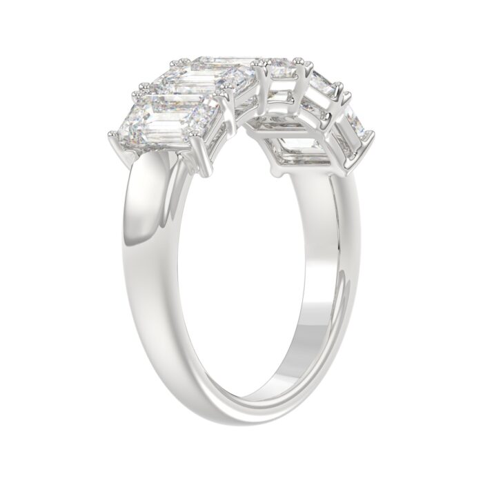 14K WHITE GOLD 2.00CT EMERALD DIAMOND LADIES BAND - Image 3