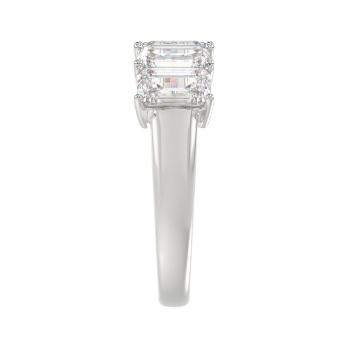 14K WHITE GOLD 2.00CT EMERALD DIAMOND LADIES BAND - Image 4