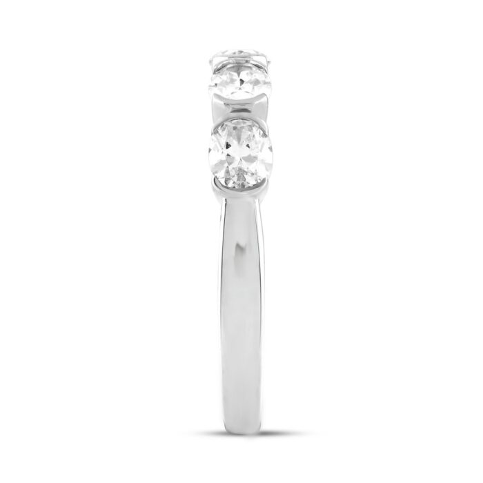 LADIES BAND 1CT OVAL DIAMOND 14K WHITE GOLD - Image 3