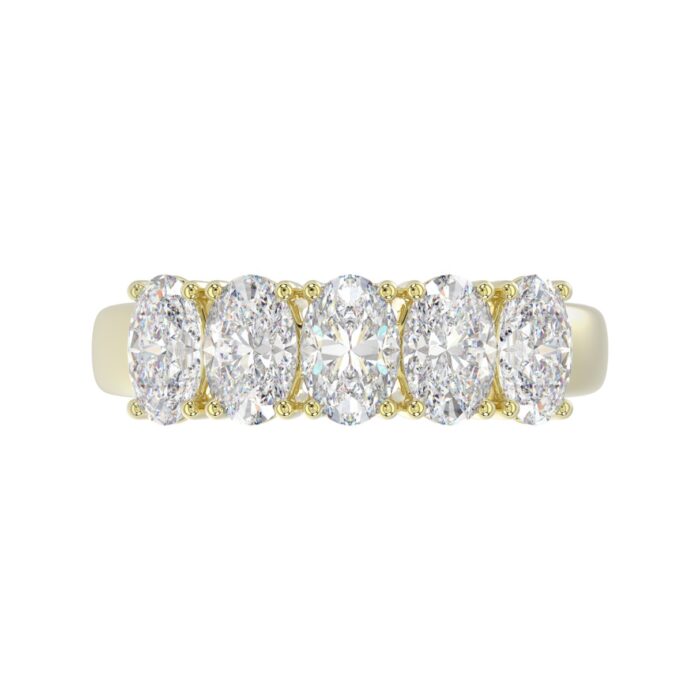 14K YELLOW GOLD 2.00CT OVAL DIAMOND LADIES BAND - Image 5