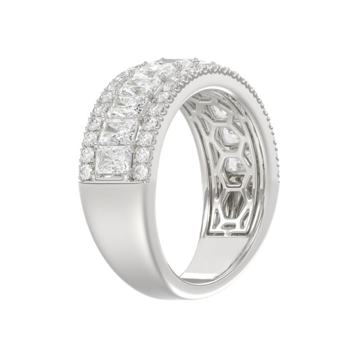 Ladies 14K White Gold Ladies Band 2 1/4CT Featuring Round & Radiant Cut Diamonds - Image 4