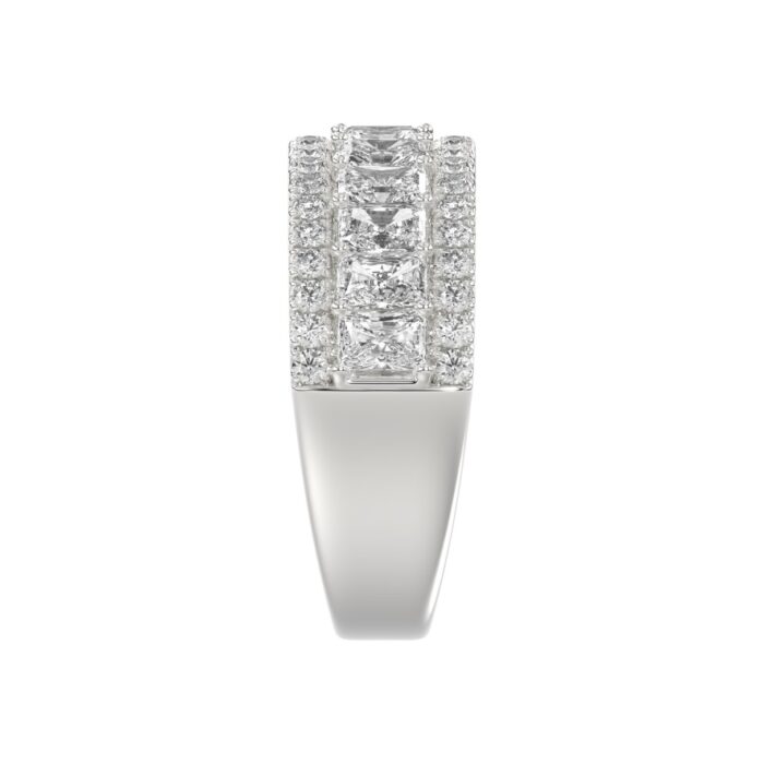 Ladies 14K White Gold Ladies Band 2 1/4CT Featuring Round & Radiant Cut Diamonds - Image 3