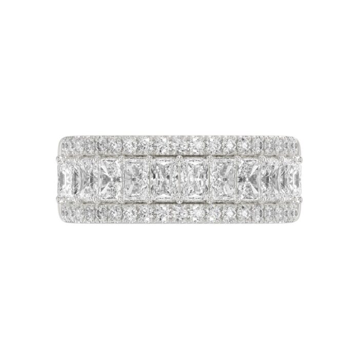 Ladies 14K White Gold Ladies Band 2 1/4CT Featuring Round & Radiant Cut Diamonds - Image 2