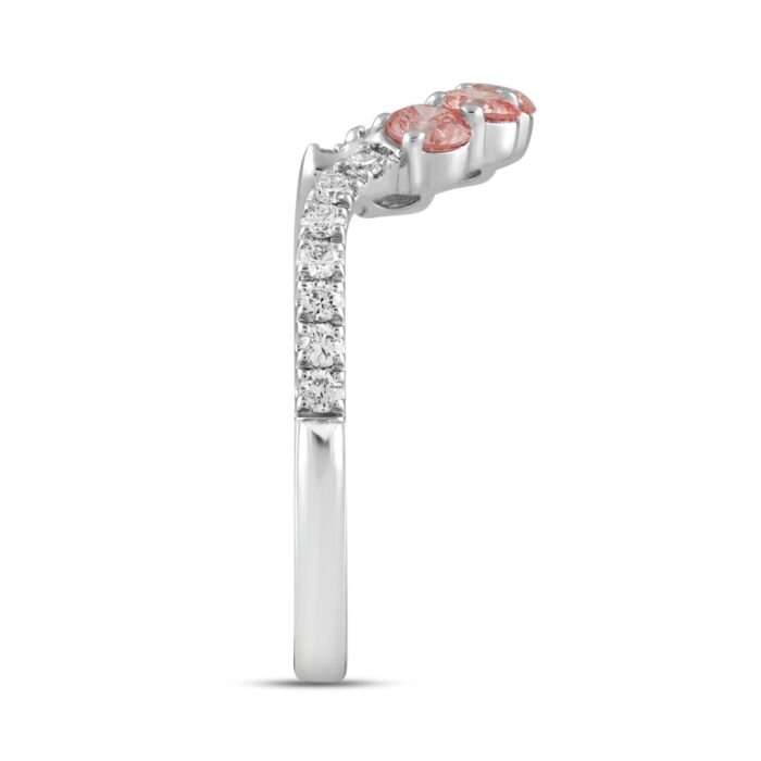 ETERNAL BLUSH COLLECTION 14K WHITE GOLD 3/4CT ROUND DIAMOND LADIES BAND (PINK ROUND) - Image 3
