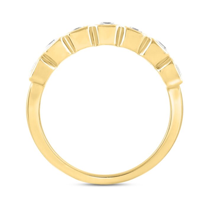 LADIES BAND 1 1/4CT EMERALD DIAMOND 14K YELLOW GOLD - Image 2