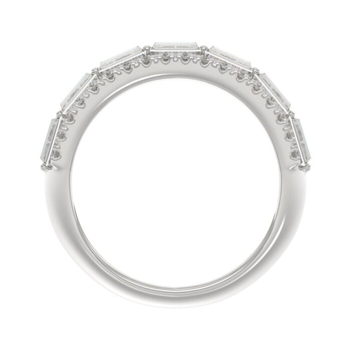 14K WHITE GOLD 1 1/4CT ROUND/BAGUETTE DIAMOND LADIES BAND - Image 5
